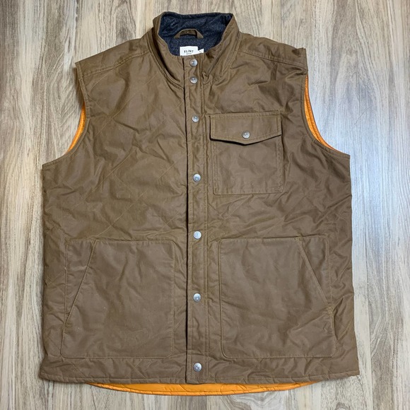 Flint And Tinder Diamond Quilted Waxed Insulated Vest Brown-L - Picture 4 of 9